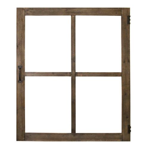 BBB24619147 29.5inch x 1.5inch x 36inch Walnut Wood Metal Wood Wall Decor