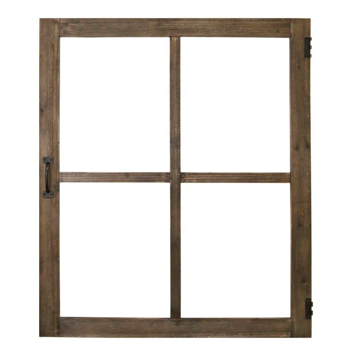BBB24619147 29.5inch x 1.5inch x 36inch Walnut Wood Metal Wood Wall Decor