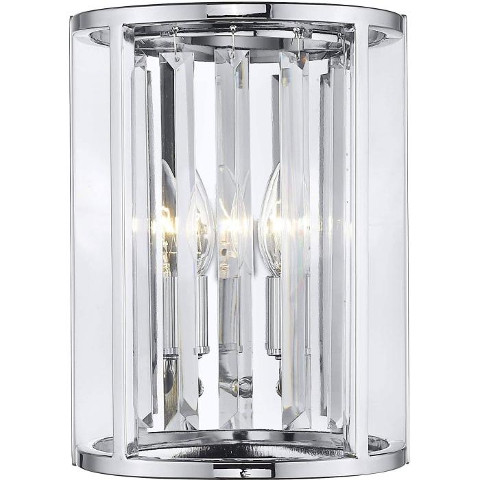 BBB23164338 Z-Lite 439-2S-CH Monarch 2 Light Wall Sconce in Chrome