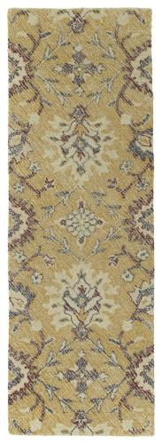BBB20920181 Kaleen Weathered WTR07-05 Gold Rug - 2 ft x 6 ft Runner