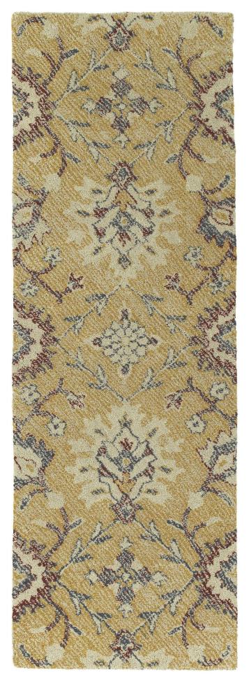BBB20920181 Kaleen Weathered WTR07-05 Gold Rug - 2 ft x 6 ft Runner