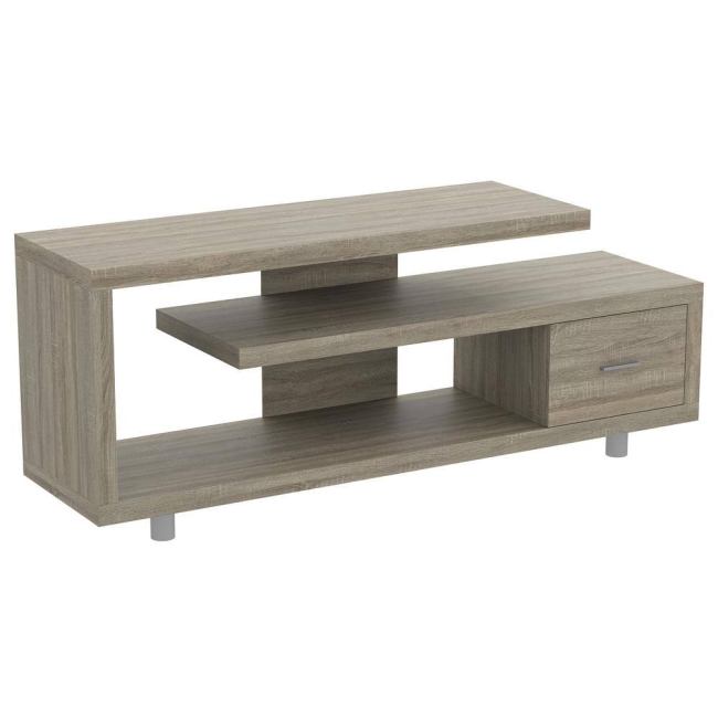 BBB21756061 S & Co. TV Stand 60L Dark Taupe Staggered Concept 1 Drawer