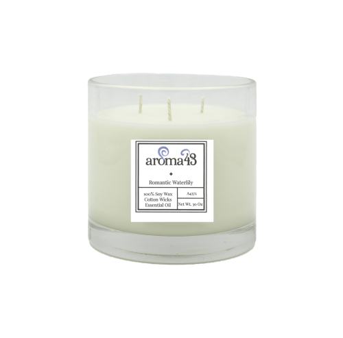 BBB24838236 Aroma43 Romantic Waterlily Large 3 Wick Luxury Candle A4372