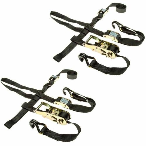 BBB27304149 2-Pack of ATV or UTV Wheel Anchor Bonnet Ratcheting Tie-Down Straps