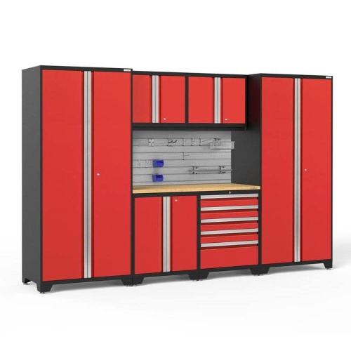 BBB24156567 Pro Series 7 Piece Storage Cabinet Set NewAge Products Finish: Red