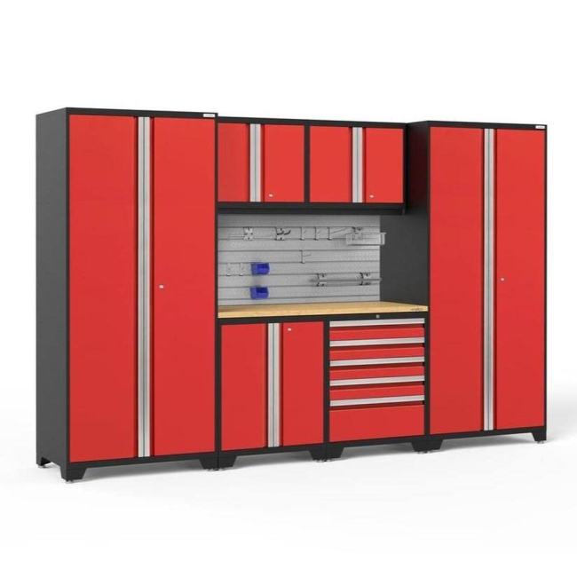 BBB24156567 Pro Series 7 Piece Storage Cabinet Set NewAge Products Finish: Red