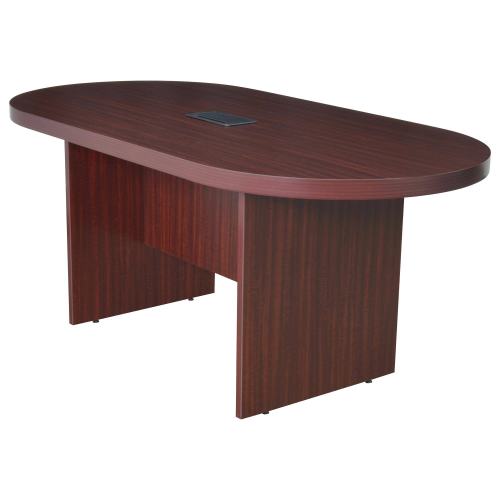 BBB19661504 Regency Legacy 71inch Racetrack Conference Table with Power Data Grommet- Mahogany