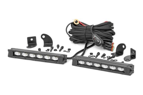 BBB25758631 Rough Country 70406BL 6-Inch Slimline Cree LED Light Bars (Pair | Black Series)