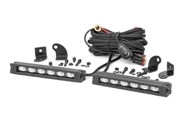 BBB25758631 Rough Country 70406BL 6-Inch Slimline Cree LED Light Bars (Pair | Black Series)