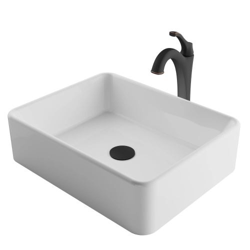 BBB24636308 Kraus C-KCV-121-1200ORB Elavo Sink Faucet Bathroom Set, Oil Rubbed Bronze - Arlo