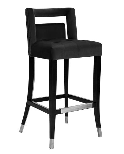 BBB18702404 TOV Furniture Hart Black Velvet Counter Stool
