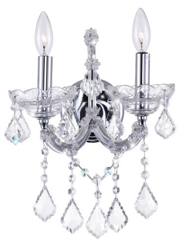 BBB19151146 CWI Lighting 8397W12C-2(Clear) Maria Theresa 2 Light Wall Sconce with Chrome Finish