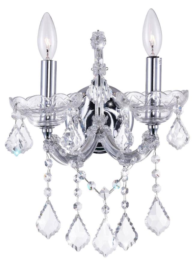 BBB19151146 CWI Lighting 8397W12C-2(Clear) Maria Theresa 2 Light Wall Sconce with Chrome Finish
