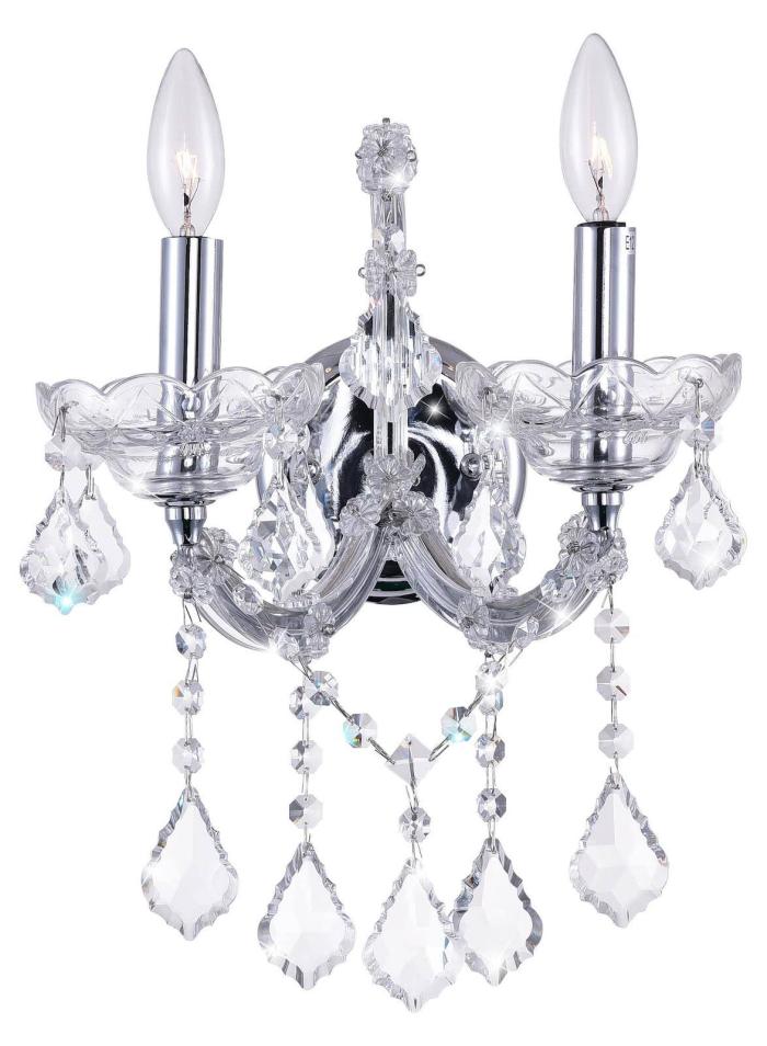 BBB19151146 CWI Lighting 8397W12C-2(Clear) Maria Theresa 2 Light Wall Sconce with Chrome Finish