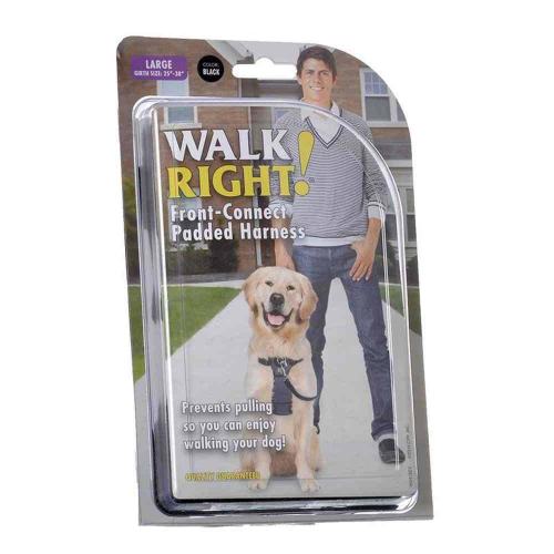 BBB24689356 Coastal Pet Walk Right Padded Harness - Black