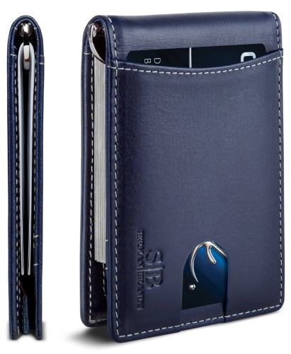 BBB27503509 Serman Brands RFID Blocking Slim Bifold Genuine Leather Minimalist Front Pocket