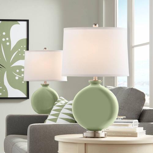 BBB24824975 Color + Plus Majolica Green Carrie Table Lamp Set of 2 53E52