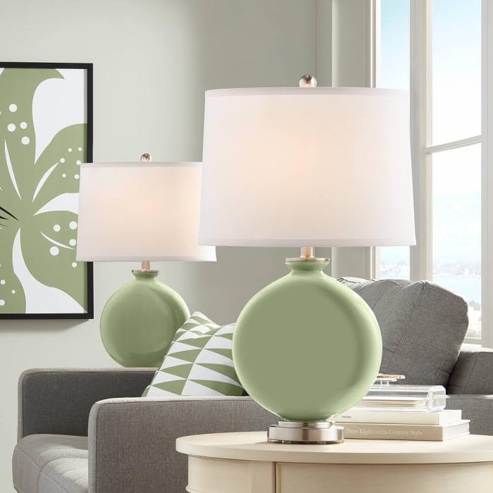 BBB24824975 Color + Plus Majolica Green Carrie Table Lamp Set of 2 53E52