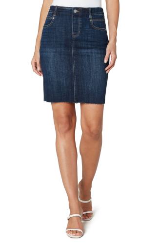 BBB25626630 Liverpool GIA Pull-On Cut Hem Pencil Skirt, Size Reg 8, Lowry