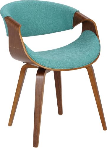 BBB22908010 LumiSource Curvo Dining Chair in Teal