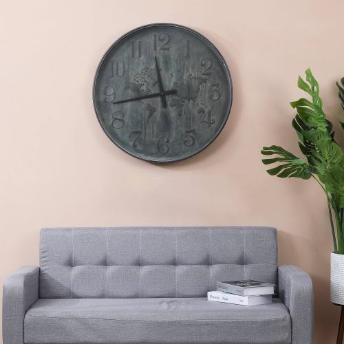 BBB20986065 Luxen Home Around The World Metal 27.95in. Wall Clock