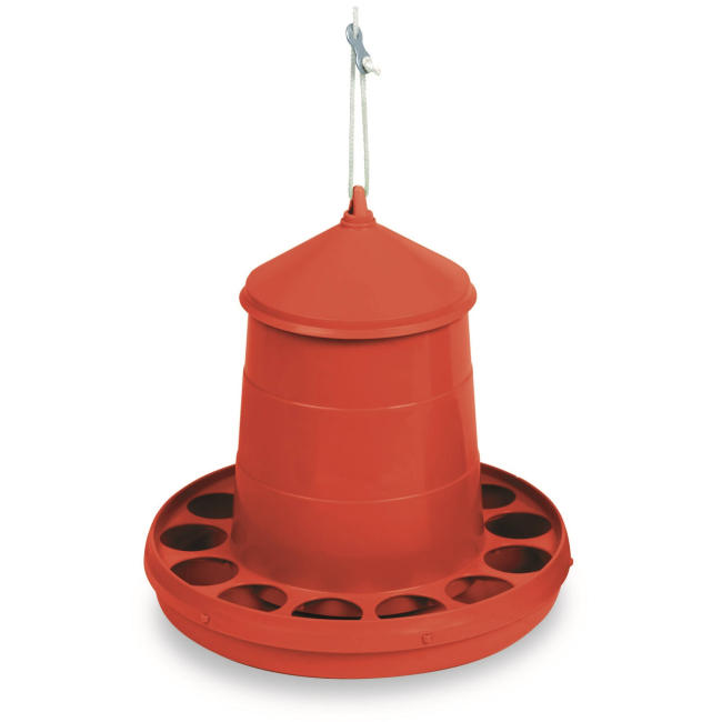 BBB22245096 Gaun Plastic Poultry Feeder / 17.6 lbs / Red