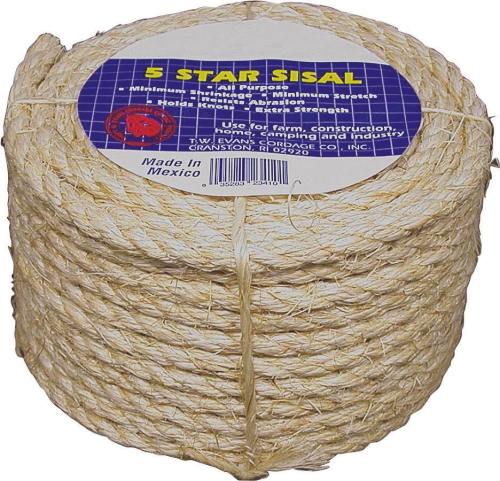 BBB21429407 tw Evans Cordage 22-400 Sisal Rope, 3/8inch x 732'
