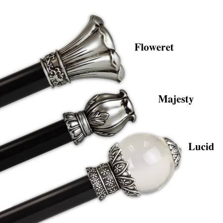 BBB20123238 InStyleDesign 1inch Two Tone Blossom Collection Curtain Rod - 28 to 48 Inches - Lucid Finial