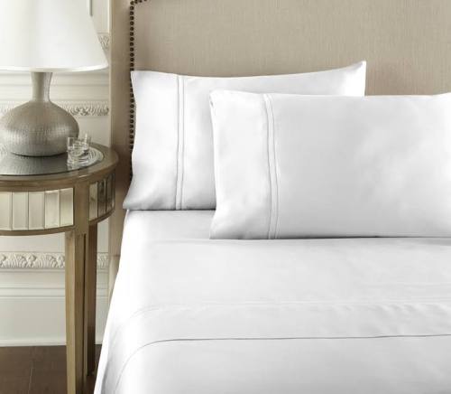 BBB15755266 Pure Parima Yalda Sheet Set in White | 100% Egyptian Cotton - Full