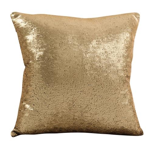 BBB24660162 Saro Lifestyle 618.GL18S 18 in. Square Sirun Sequin Mermaid Design Down Filled Throw Pillow, Gold