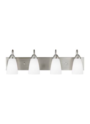 BBB23675772 Sea Gull Lighting 4420204-962 Four Light Wall/Bath, Brushed Nickel