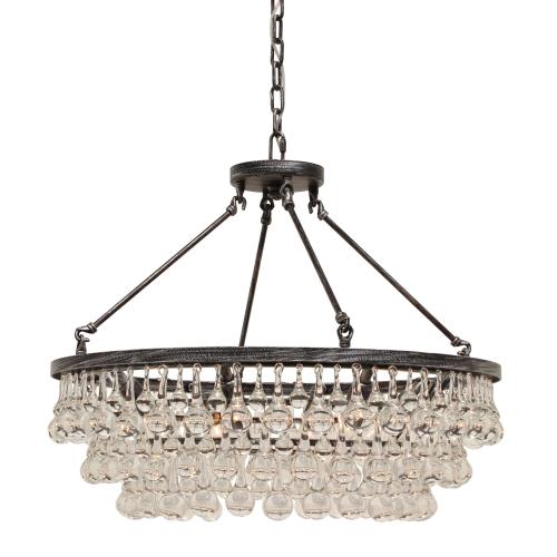 BBB23155222 Lightupmyhome Celeste Glass Drop Crystal Chandelier, Small, Silver