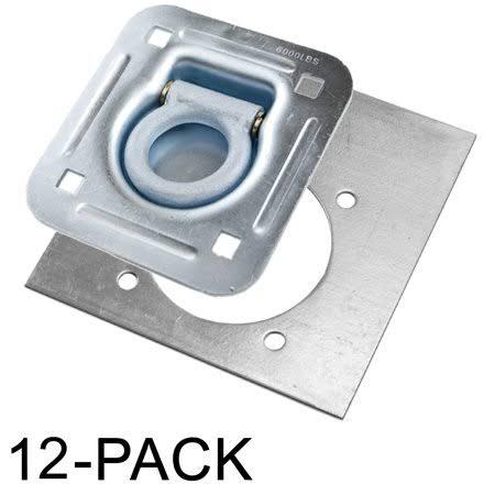 BBB26518357 Sierra Pacifc Engineering D-Ring Recessed 6,000 lb. Tiedown with Backing Plate Tie Downs - 12 Pack