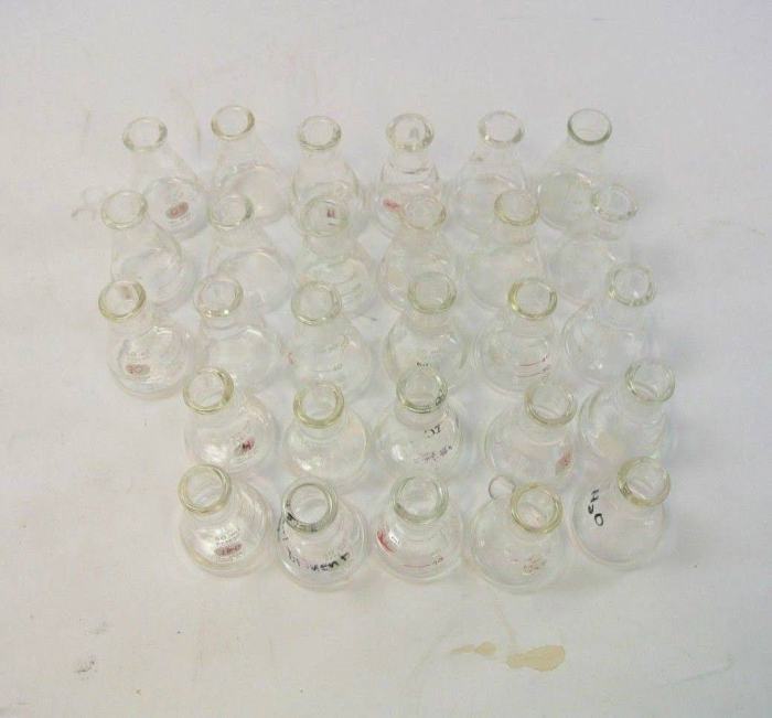 BBB28086198 Pyrex 250ml Erlenmeyer Narrow Mouth Flasks, Flat Bottom, Lot 28 (#4980)