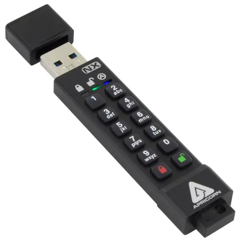 BBB27222811 Apricon Aegis Secure Key 3NX 256-bit AES XTS 8GB USB 3.0 Flash Drive