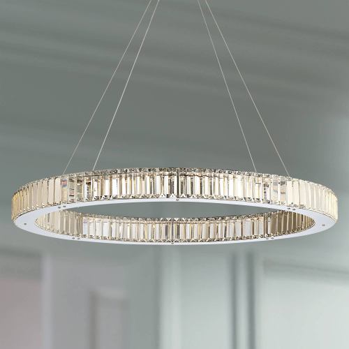 BBB18239168 Possini Euro Vesta 35 1/2inch Wide Chrome LED Pendant Light