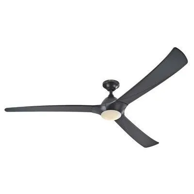BBB19821910 72inch Carothers 3 - Blade LED PROPELLER Ceiling Fan with Remote Control and Light Kit Included Latitude Run Finish: Black with Black ABS Blades