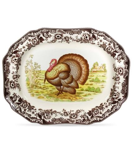 BBB24055101 Spode Woodland Turkey Octagonal Platter