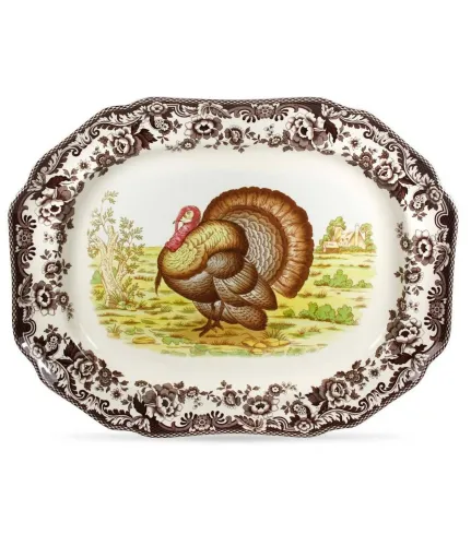 BBB24055101 Spode Woodland Turkey Octagonal Platter
