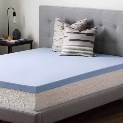 BBB25756572 Brookside Gel Infused Memory Foam Mattress Topper - Blue Twin