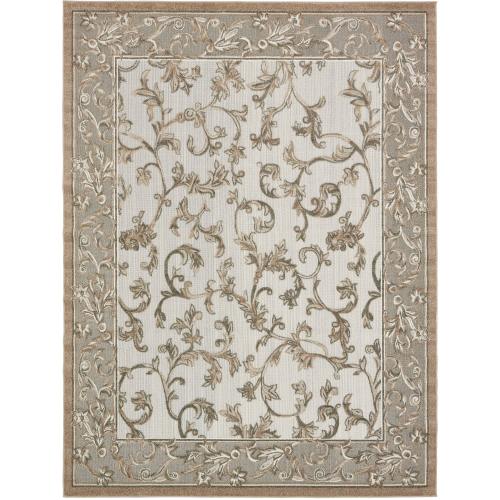 BBB18562419 Unique Loom Charleston Indoor/Outdoor Area Rug - 9' x 12' - Beige/Grey