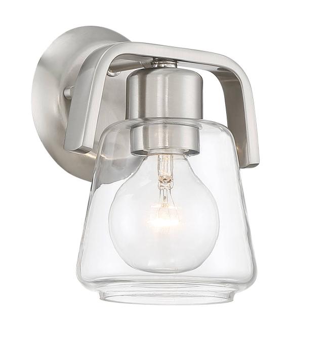 BBB25070341 Designers Fountain Riley 1-Light Satin Platinum Wall Sconce 96201-SP