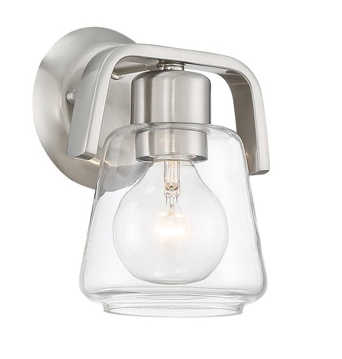 BBB25070341 Designers Fountain Riley 1-Light Satin Platinum Wall Sconce 96201-SP