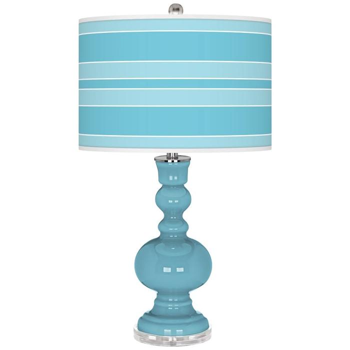 BBB19121586 Color + Plus Nautilus Bold Stripe Apothecary Table Lamp, Blue 53M72