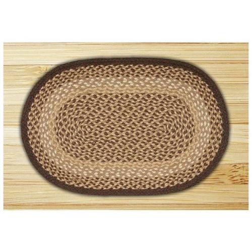 BBB20054720 Earth Rugs Oval Chocolate/Natural Braided Rug 2' x 8'