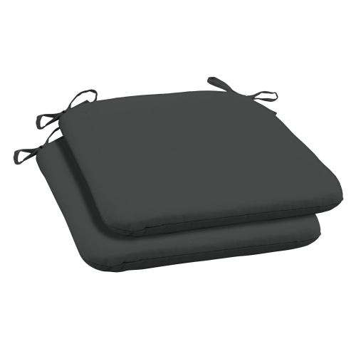 BBB22653643 Arden Selections Slate Canvas 18 x 19 in. Outdoor Seat Pad, Set of 2, Gray