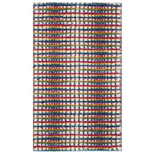 BBB19409795 Safavieh FSG362A Fiesta Shag Cream / Multi Area Rug - 3' x 5'
