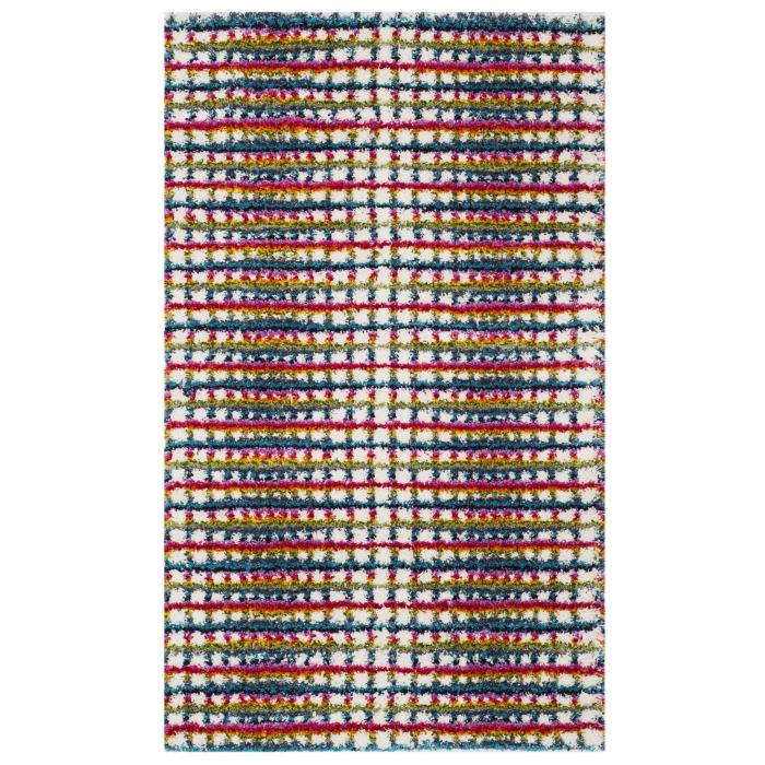 BBB19409795 Safavieh FSG362A Fiesta Shag Cream / Multi Area Rug - 3' x 5'