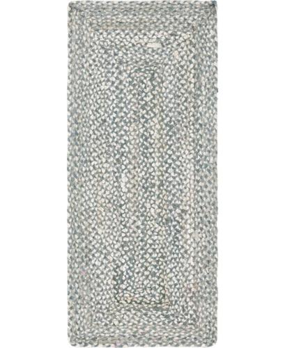 BBB18565266 Braided Chindi 6 ft Runner Gray Area Rug