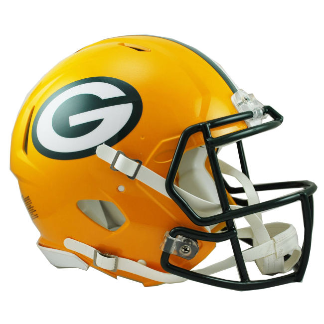 BBB23338064 Riddell Green Bay Packers Revolution Speed Full-Size Authentic Football Helmet